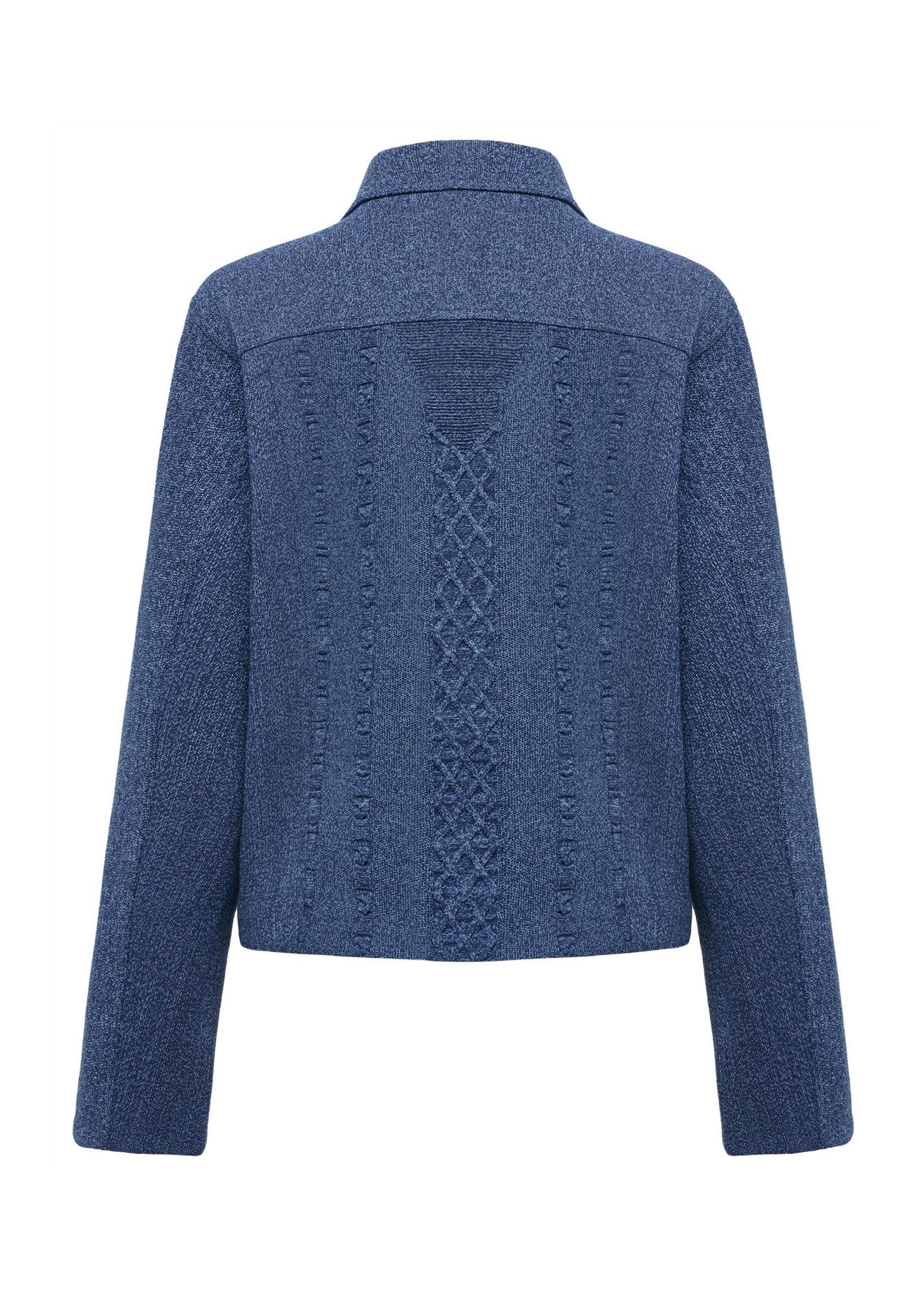 Knit Denim-Look Jacket | Navy