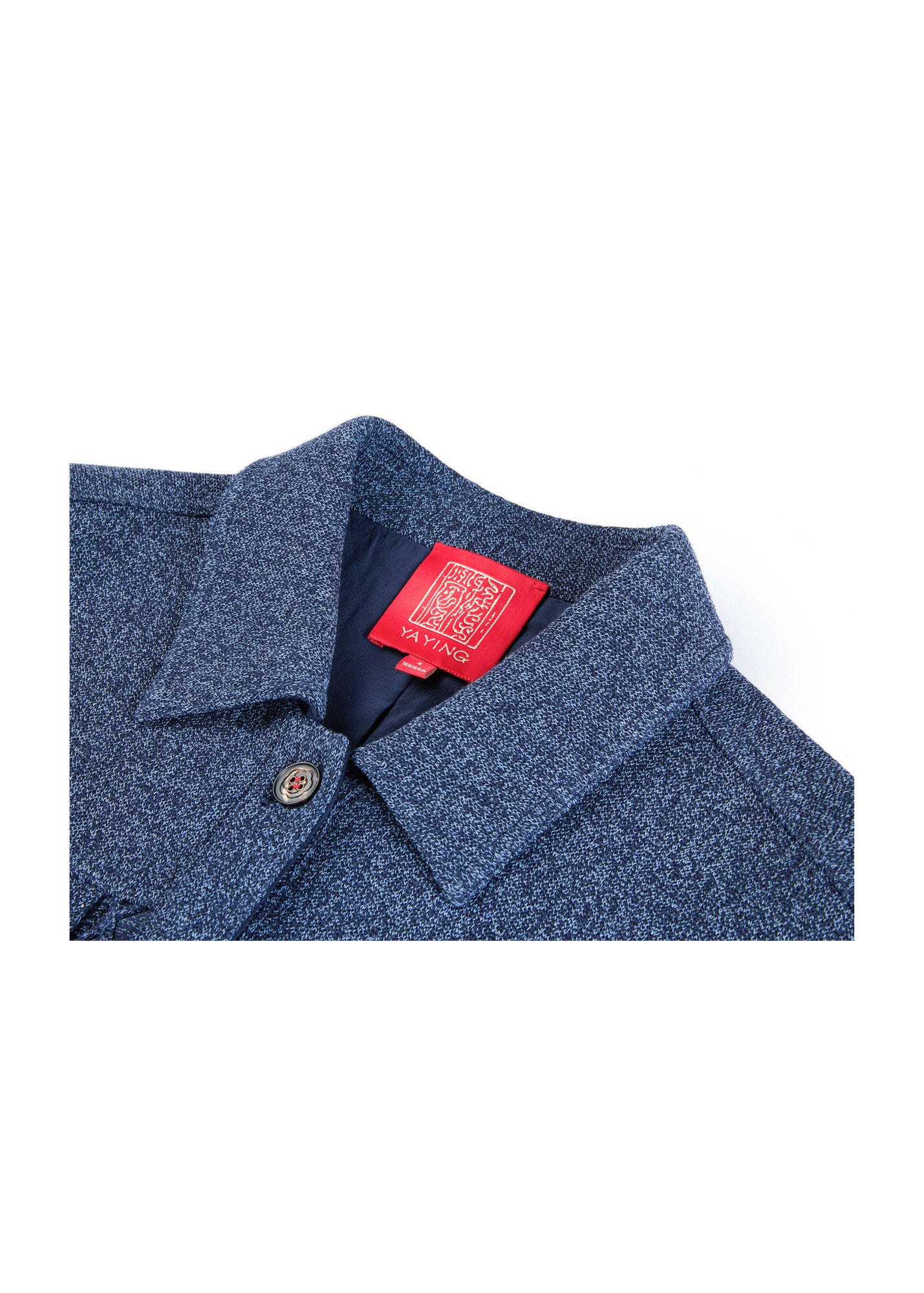 Knit Denim-Look Jacket | Navy