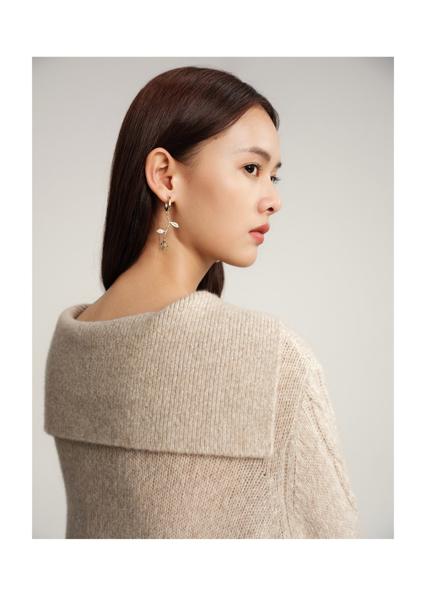 Knitted Pullover Sweater | Beige