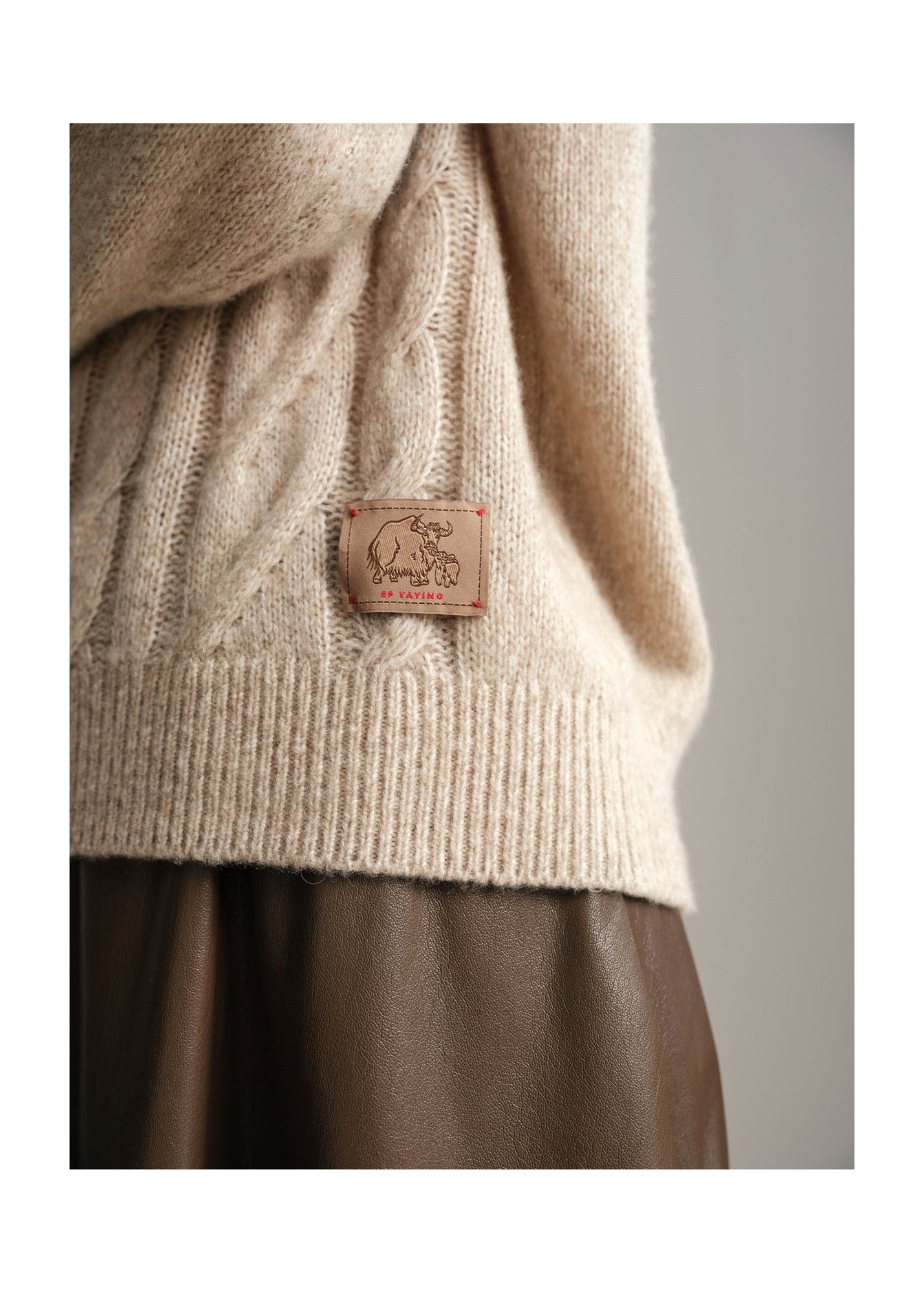 Knitted Pullover Sweater | Beige