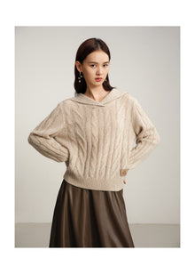 Knitted Pullover Sweater | Beige