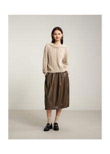 Knitted Pullover Sweater | Beige