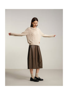 Knitted Pullover Sweater | Beige
