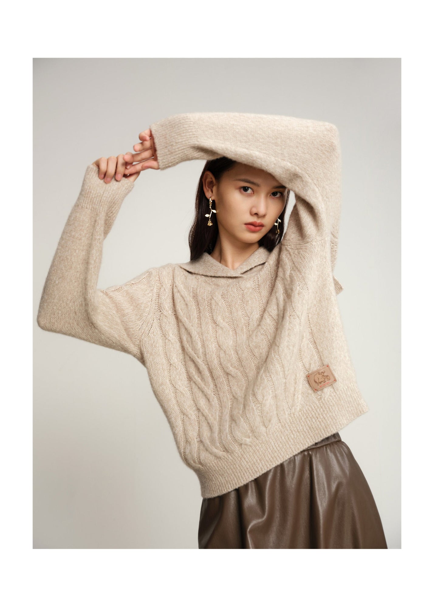 Knitted Pullover Sweater | Beige
