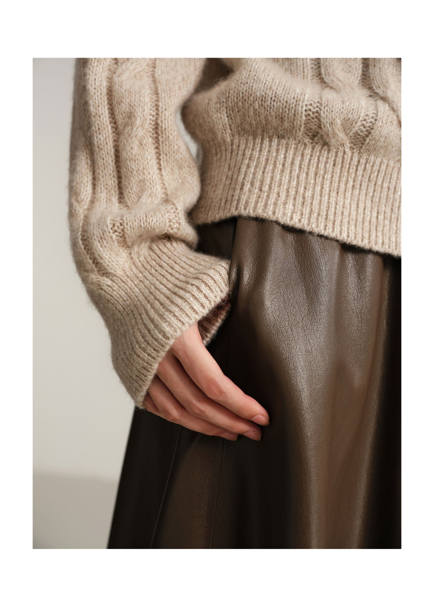 Knitted Pullover Sweater | Beige