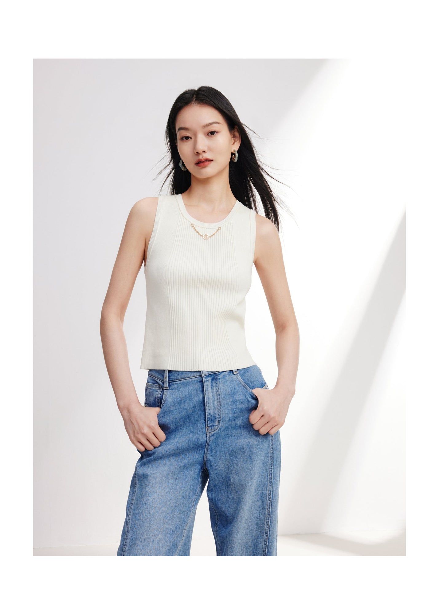 Knitted Vest | Beige