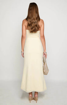 Krissy Mesh Strapless Maxi Dress | Cream