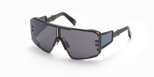 Unisex | Le Masque Sunglass | Matte Black - Black Crystal - Side Lens w /PB Pattern | Dark Grey w/ Black Mirror