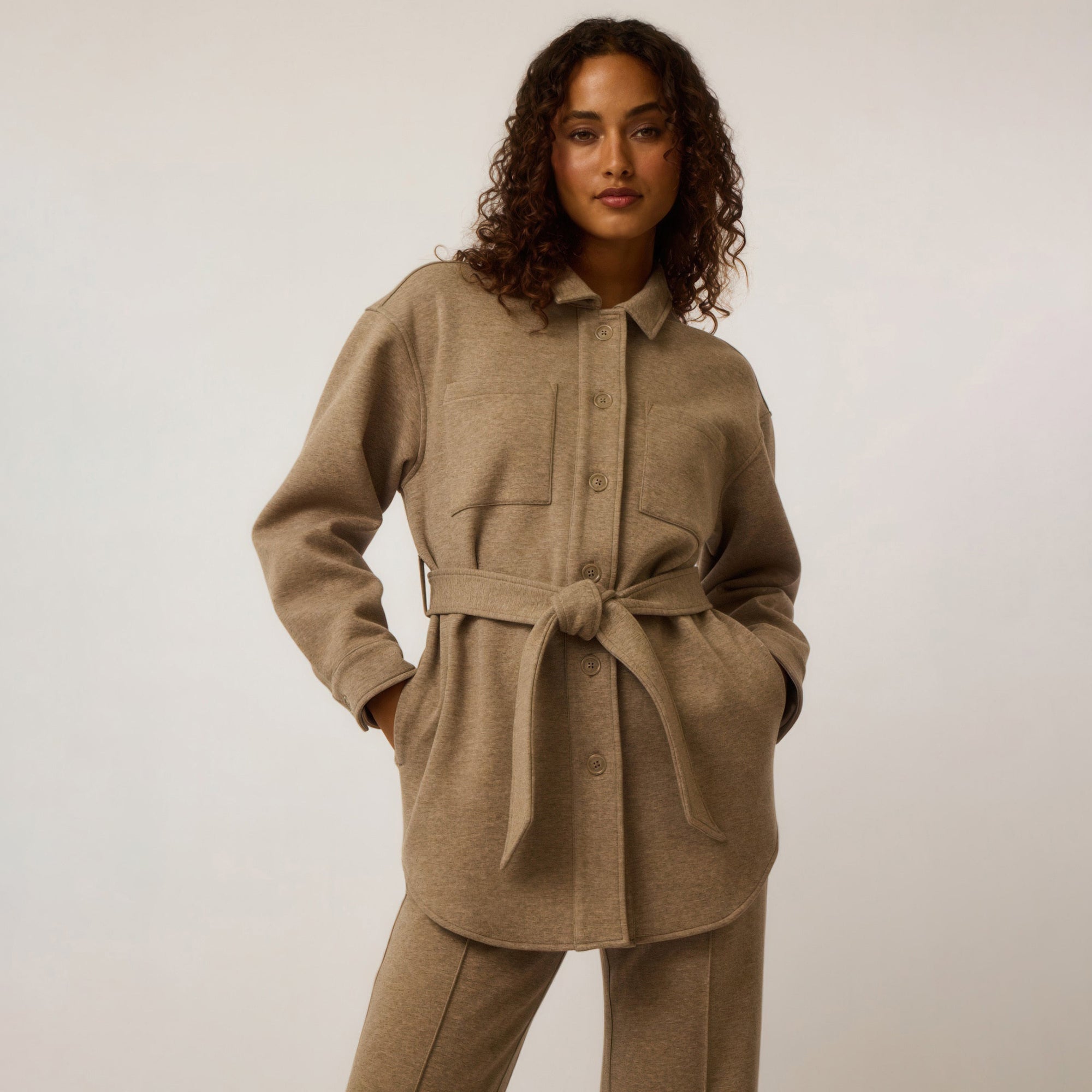 Women | Ojai Button-Down Shacket | Clay Heather