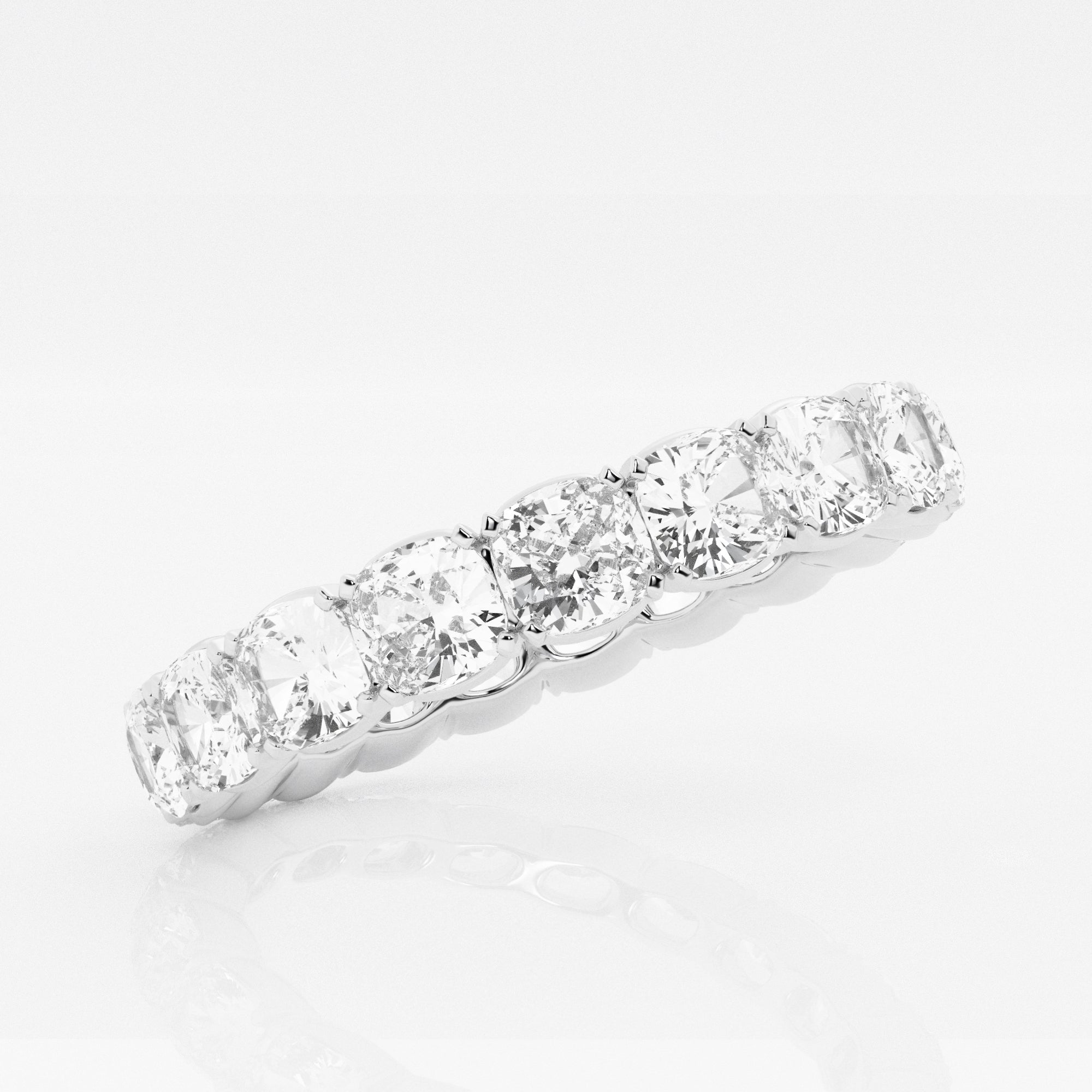 4.00 CT Cushion Lab-Grown Diamond | Eternity Band Ring | 14K White Gold | G Color | SI Clarity