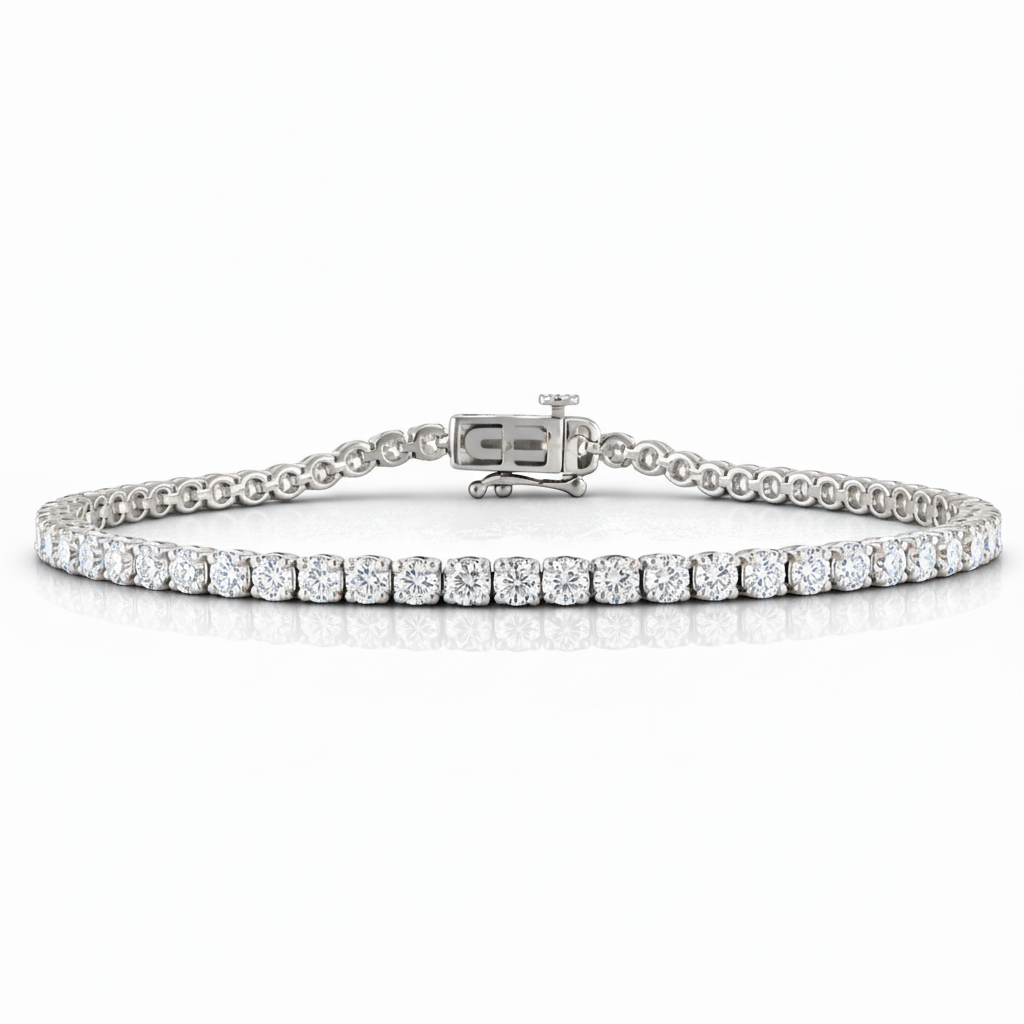 3.99 CT Round Lab-Grown Diamond | Tennis Bracelet | 14K White Gold | G Color | VS Clarity