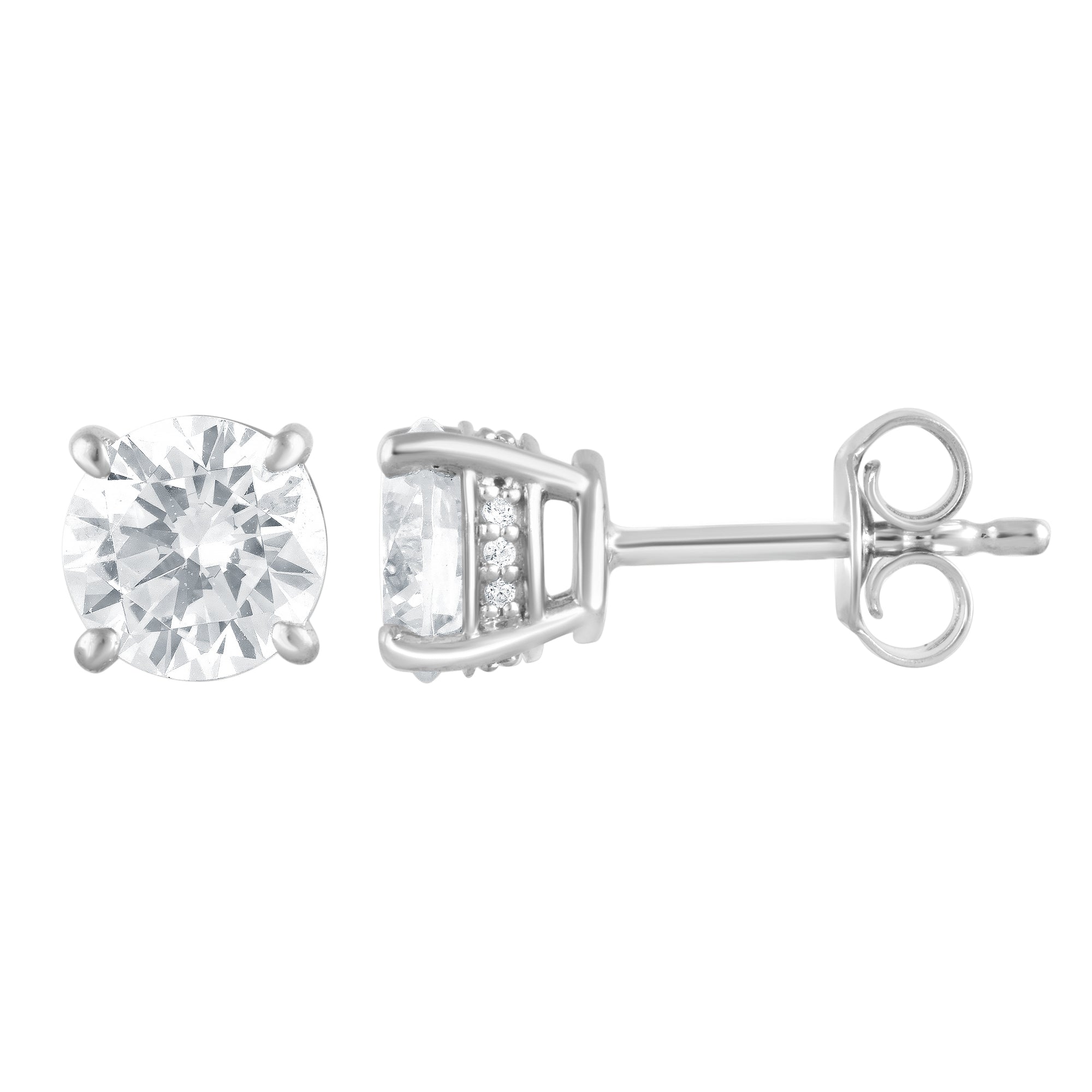 2.00 CT Round Lab-Grown Diamond | Stud Earrings 14K White Gold | 14K White Gold