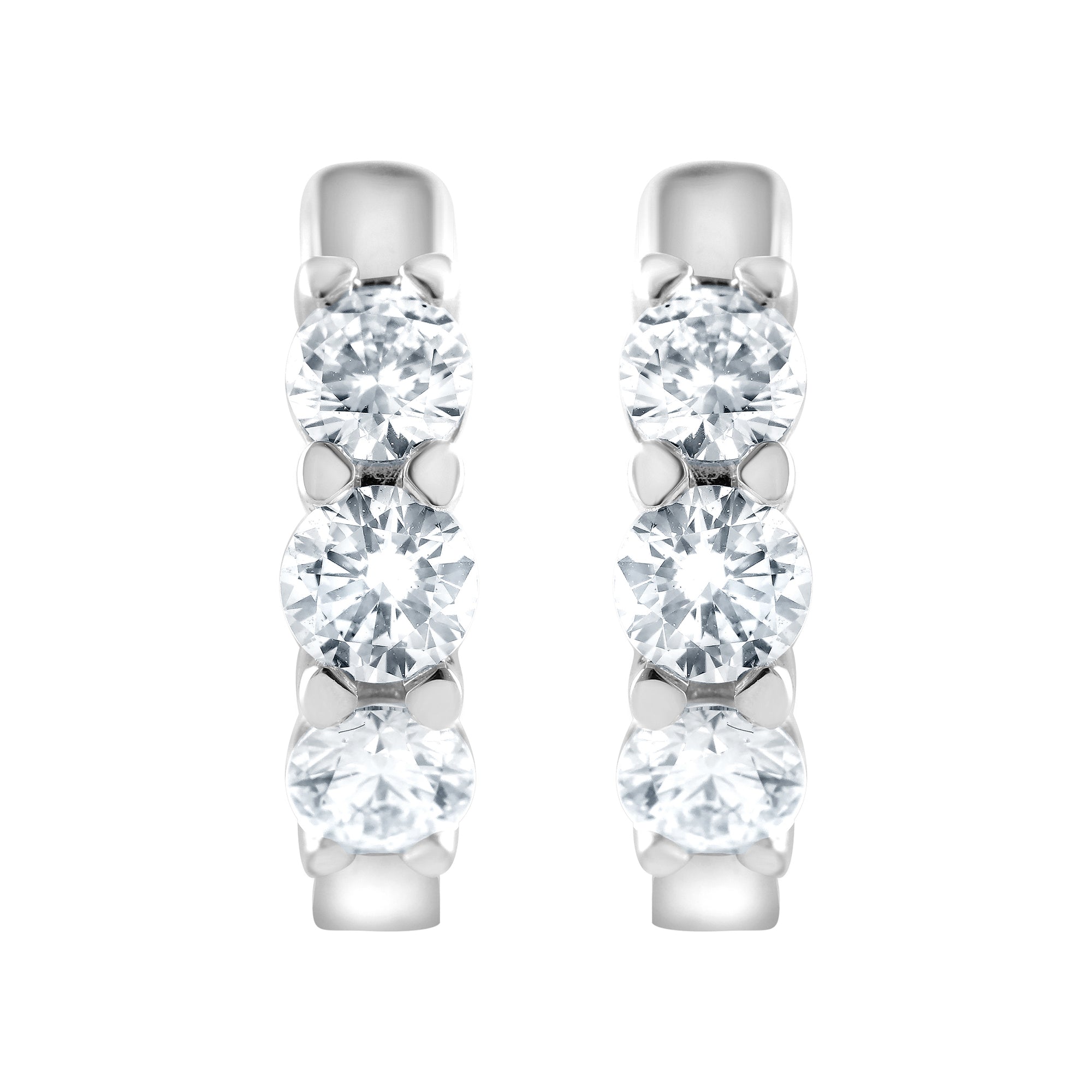1.75 CT Round Lab-Grown Diamond | Stud Earrings | 14K White Gold
