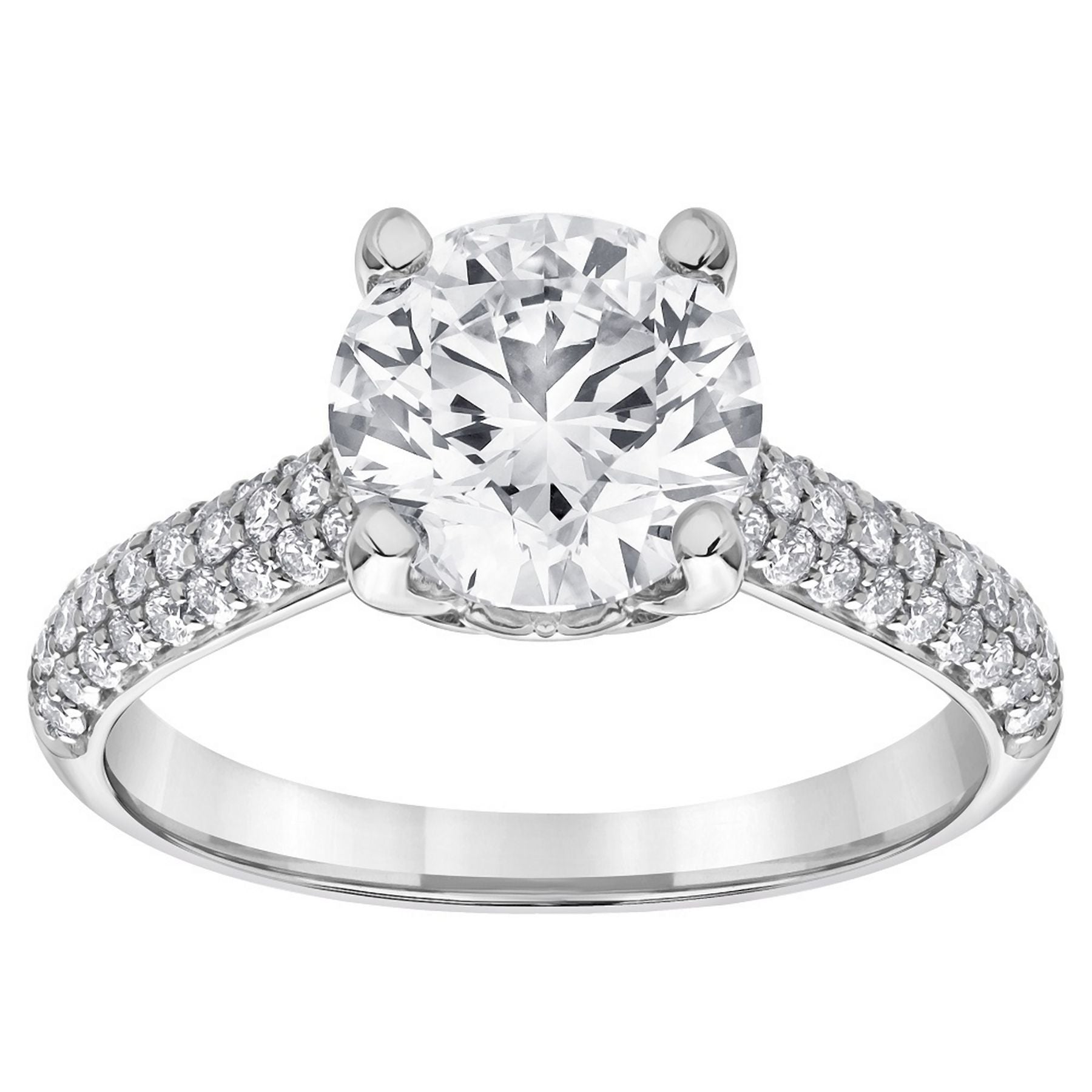 3.00 CT Round Lab-Grown Diamond | Bridal Ring | 14K White Gold | F Color | VS Clarity