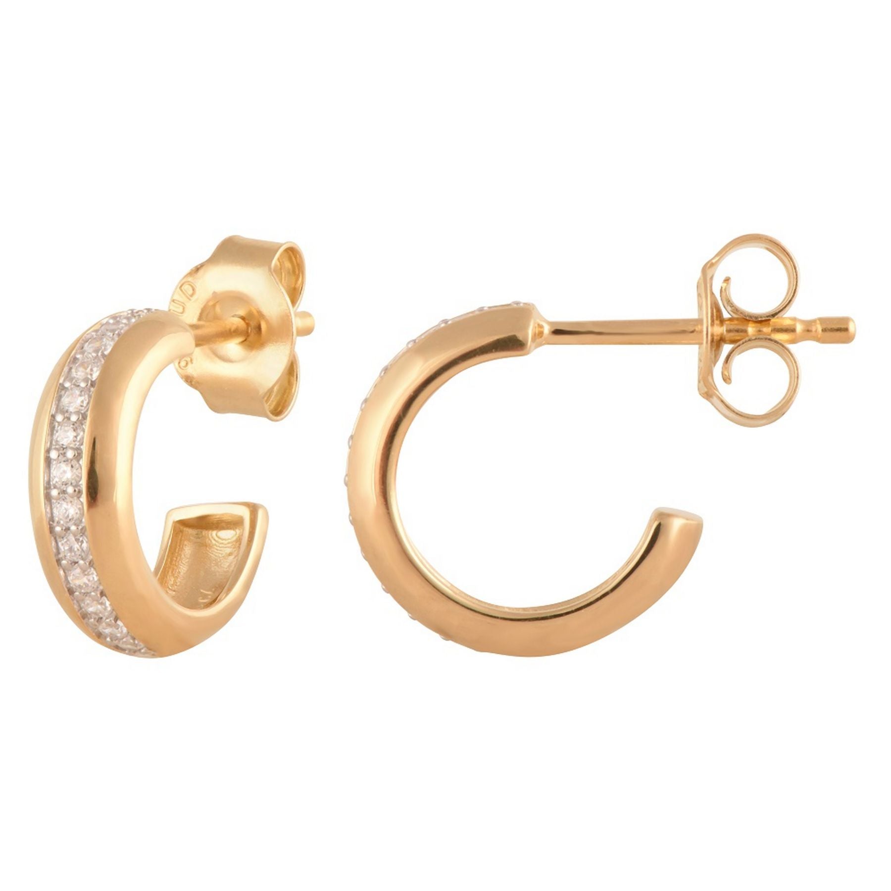 0.15 CT Round Lab-Grown Diamond | Studs Earrings | 10K Yellow Gold | G Color | SI Clarity