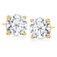 5.50 CT Round Lab-Grown Diamond | Stud Earrings | 14K Yellow Gold | H Color | VS-I Clarity