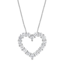 1.00 CT Round Lab-Grown Diamond | Heart Pendant Necklace Set | 14K White Gold | G Color | SI Clarity