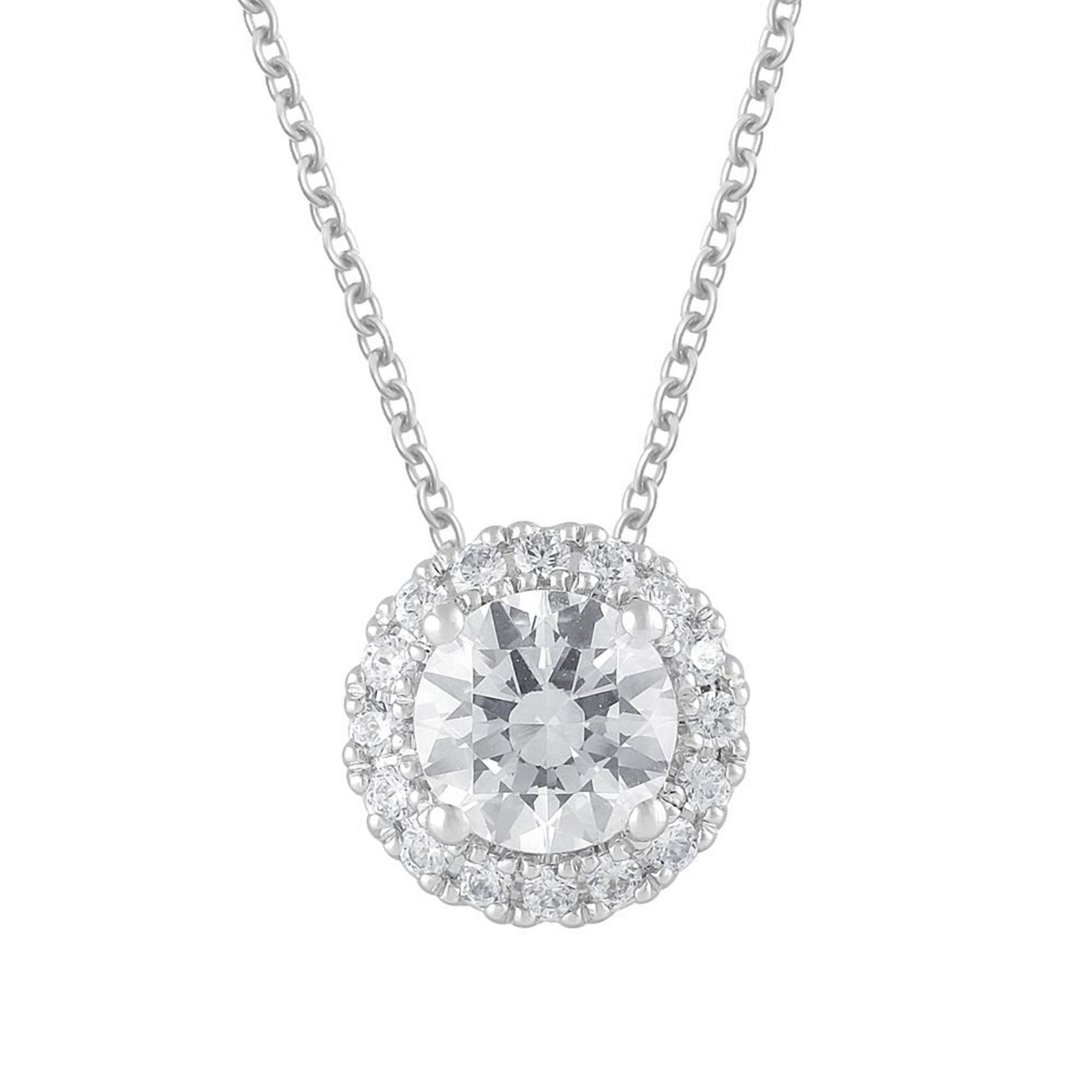 1.21 CT Round Lab-Grown Diamond | Pendant | 14K White Gold | G Color | VS Clarity