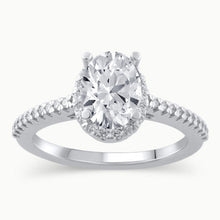 1.00 CT Round/Oval Lab-Grown Diamond | Engagement Ring | 14K White Gold | G Color | SI Clarity
