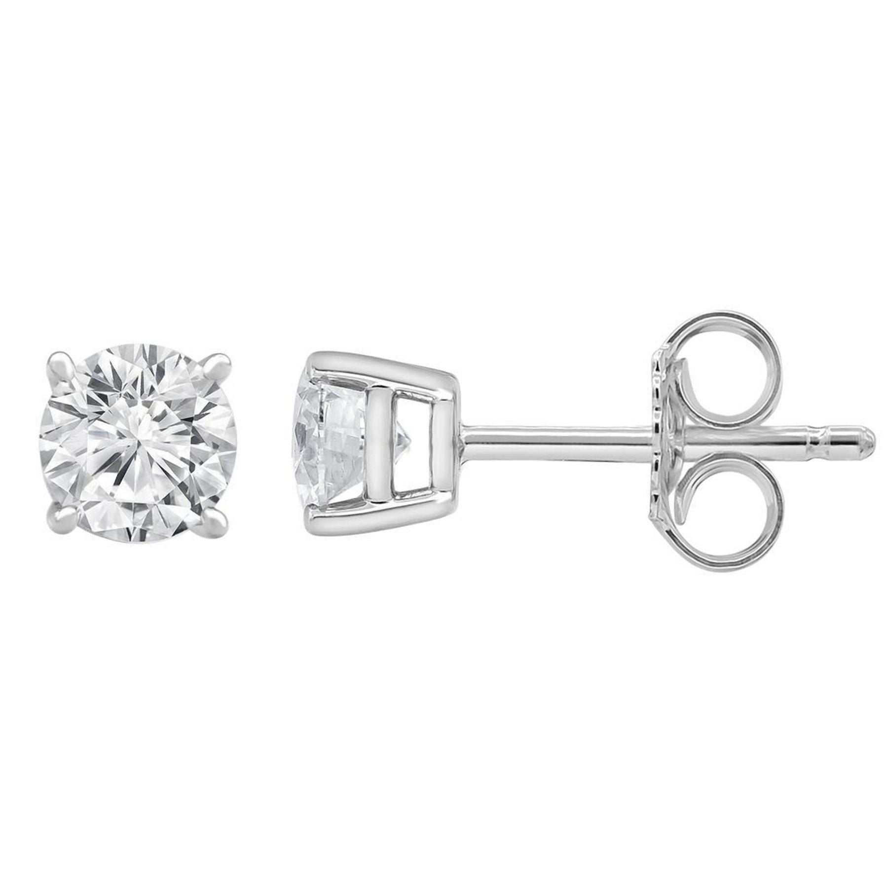 1.25 CT Round Lab-Grown Diamond | Stud Earrings | 14K White Gold | G Color | SI Clarity
