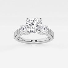 1.60 CT Cushion/Round Lab-Grown Diamond | Bridal Ring | 14K White Gold | G Color | VS Clarity
