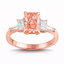 2.95 CT Radiant/Baguette Lab-Grown Diamond | Engagement Ring | 14K Two Tone Gold | G Color | VS Clarity