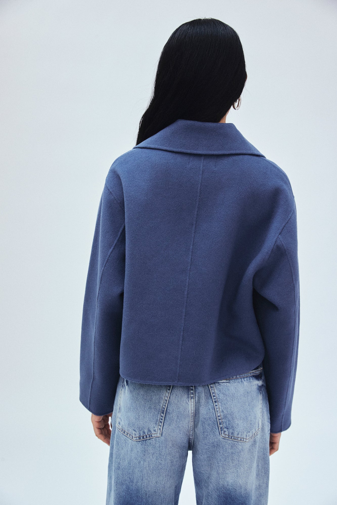 Double-FaceCropJacket Denim Blue