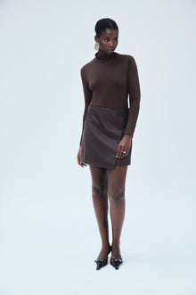 Tissue Jersey Turtleneck Brown Chocolate