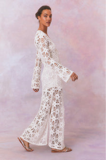 Womens | Lorne Cotton Crochet Maxi Dress | Antique White