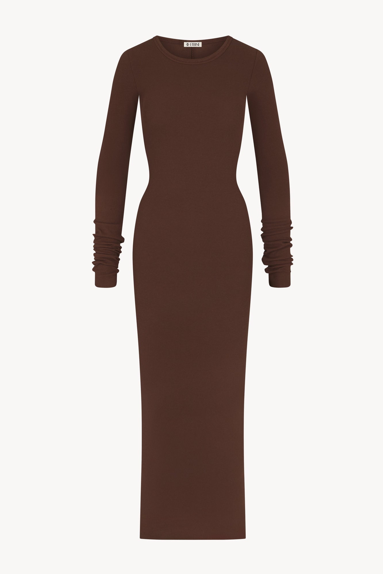LONG SLEEVE CREWNECK MAXI DRESS - ETERNE