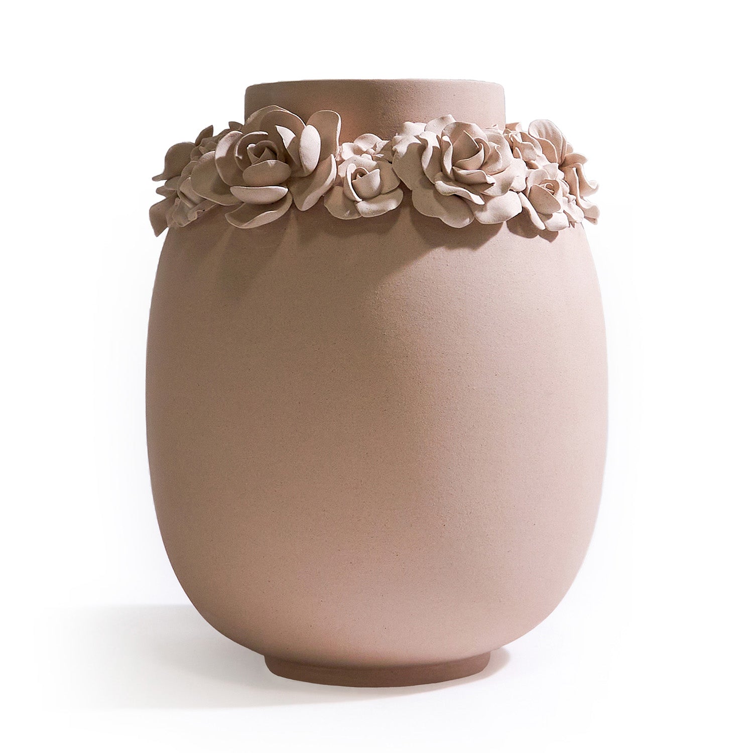 Rosette Tall Vessel - Clay Vase