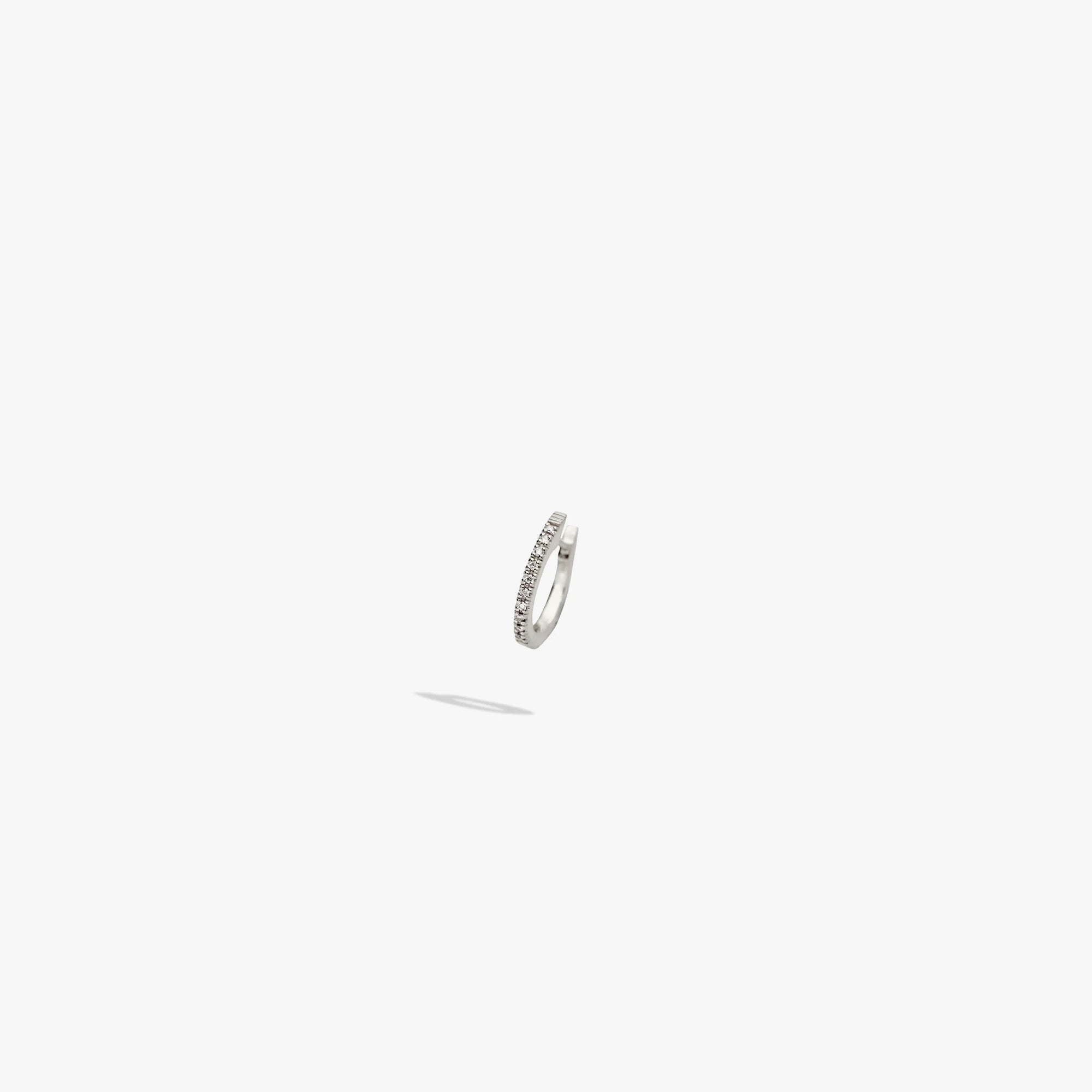 Awe Inspired Earrings 925 Sterling Silver / Single Diamond Huggie Earrings