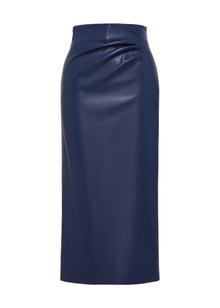 Leather Skirt | Blue