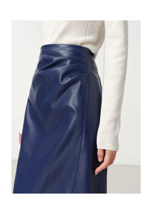 Leather Skirt | Blue