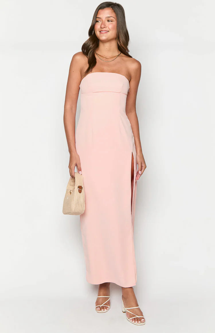 Lenora Strapless Maxi Dress | Pink