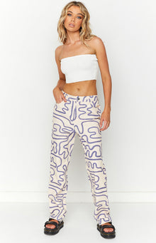 Lester Printed Pants | Cream
