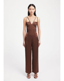 Liato | Satin Jumpsuit | Chocolate