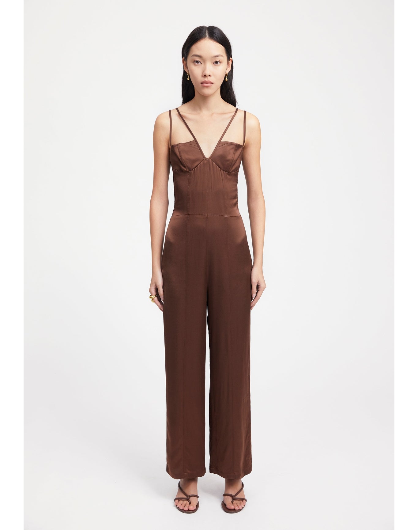 Liato | Satin Jumpsuit | Chocolate