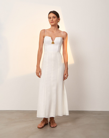 Lilith Detail Long Dress | Off White