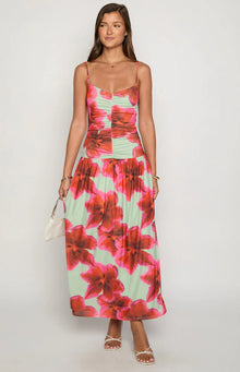 Lilliana Floral Print Maxi Dress | Green