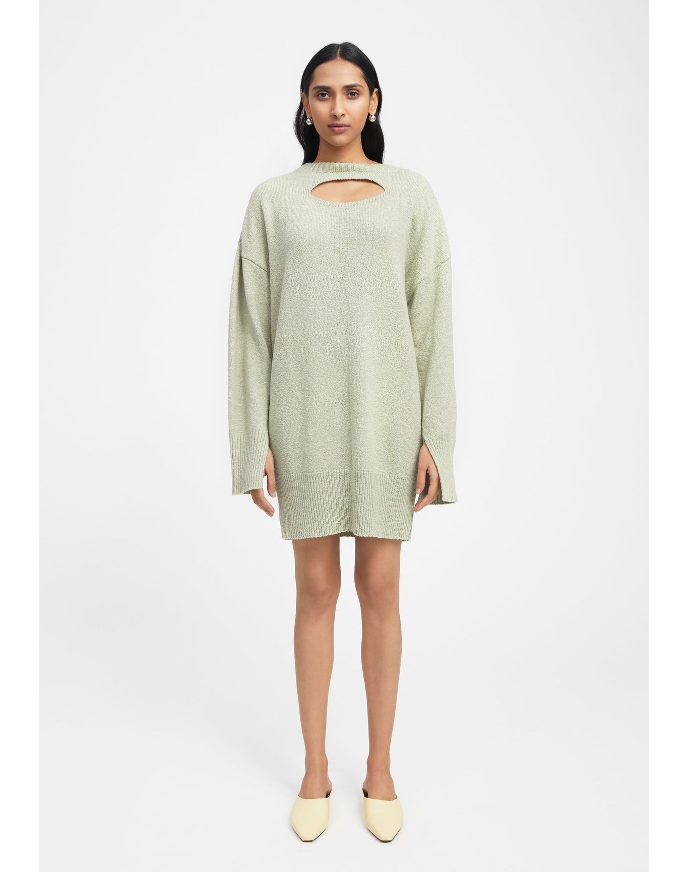 Lilu | Cut-Out Sweater Dress | Sage