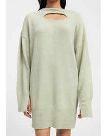 Lilu | Cut-Out Sweater Dress | Sage