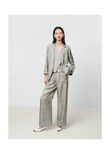 Linen Jacquard Jacket | Grey