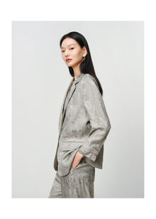 Linen Jacquard Jacket | Grey