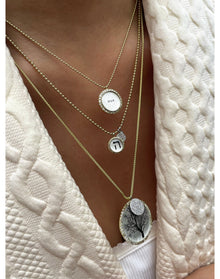Lithograph Diamond and Silver Necklace | Two Tone Gold Plated Silver