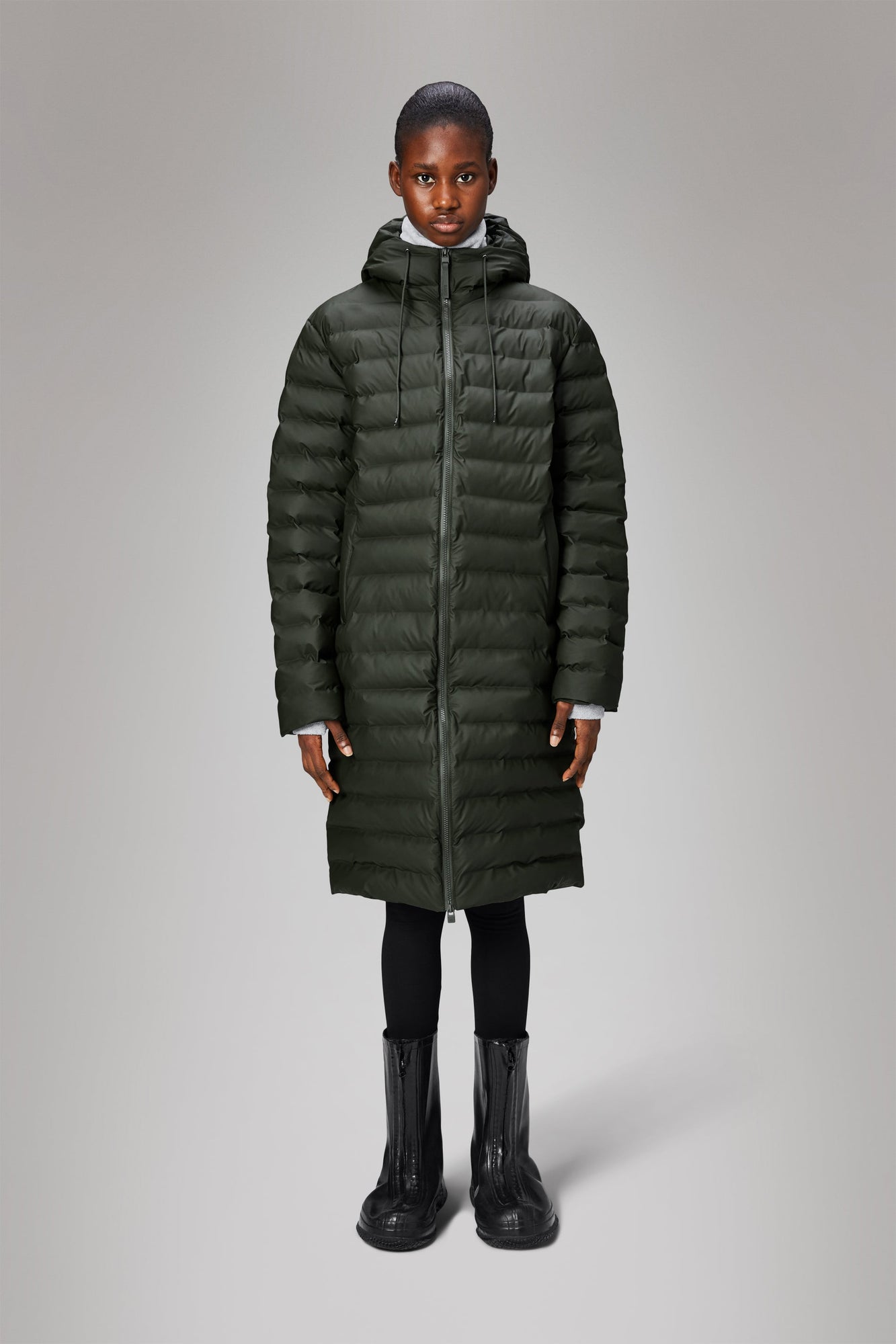 Lohja Longer Puffer Jacket | Green