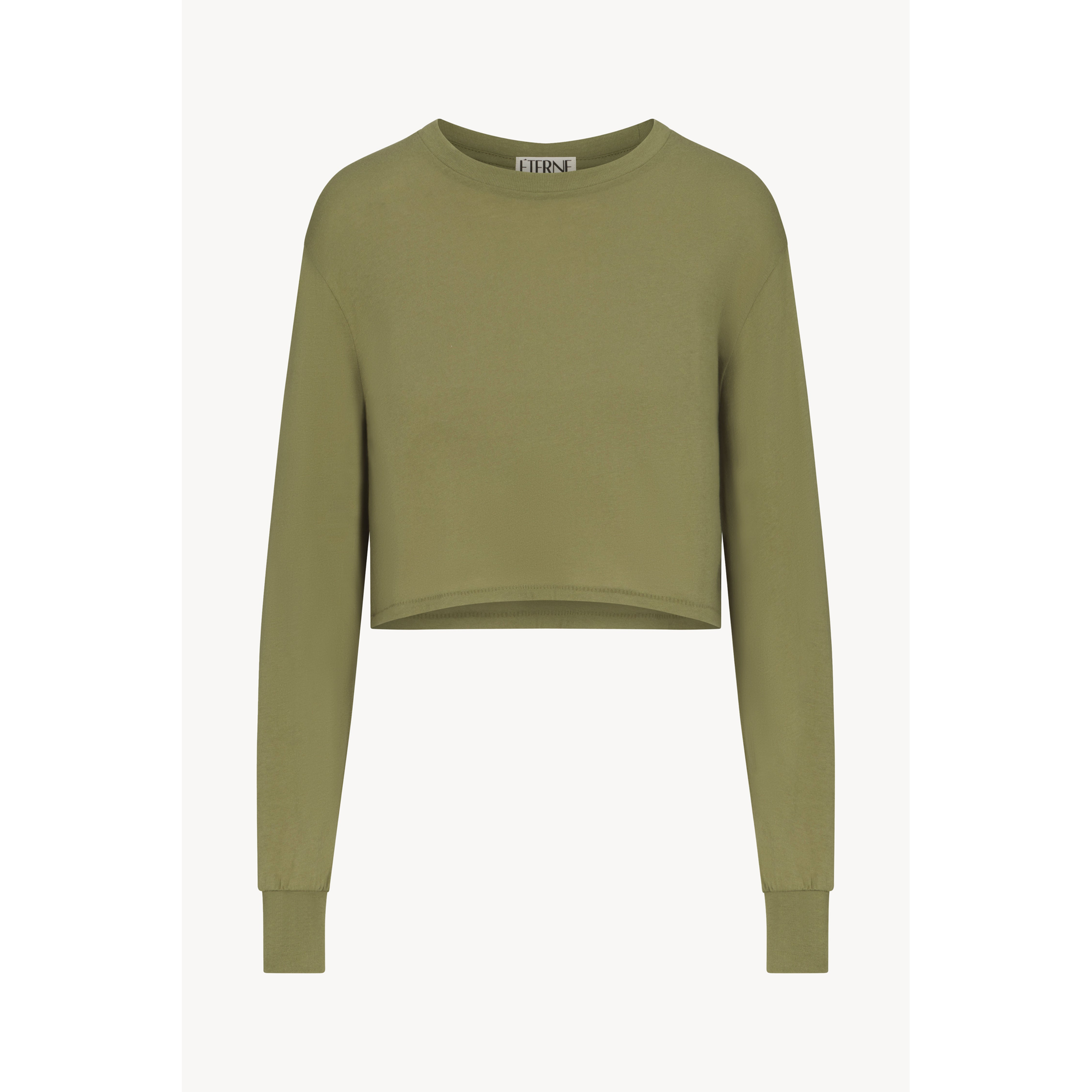 Long Sleeve Cropped T-Shirt | Olive