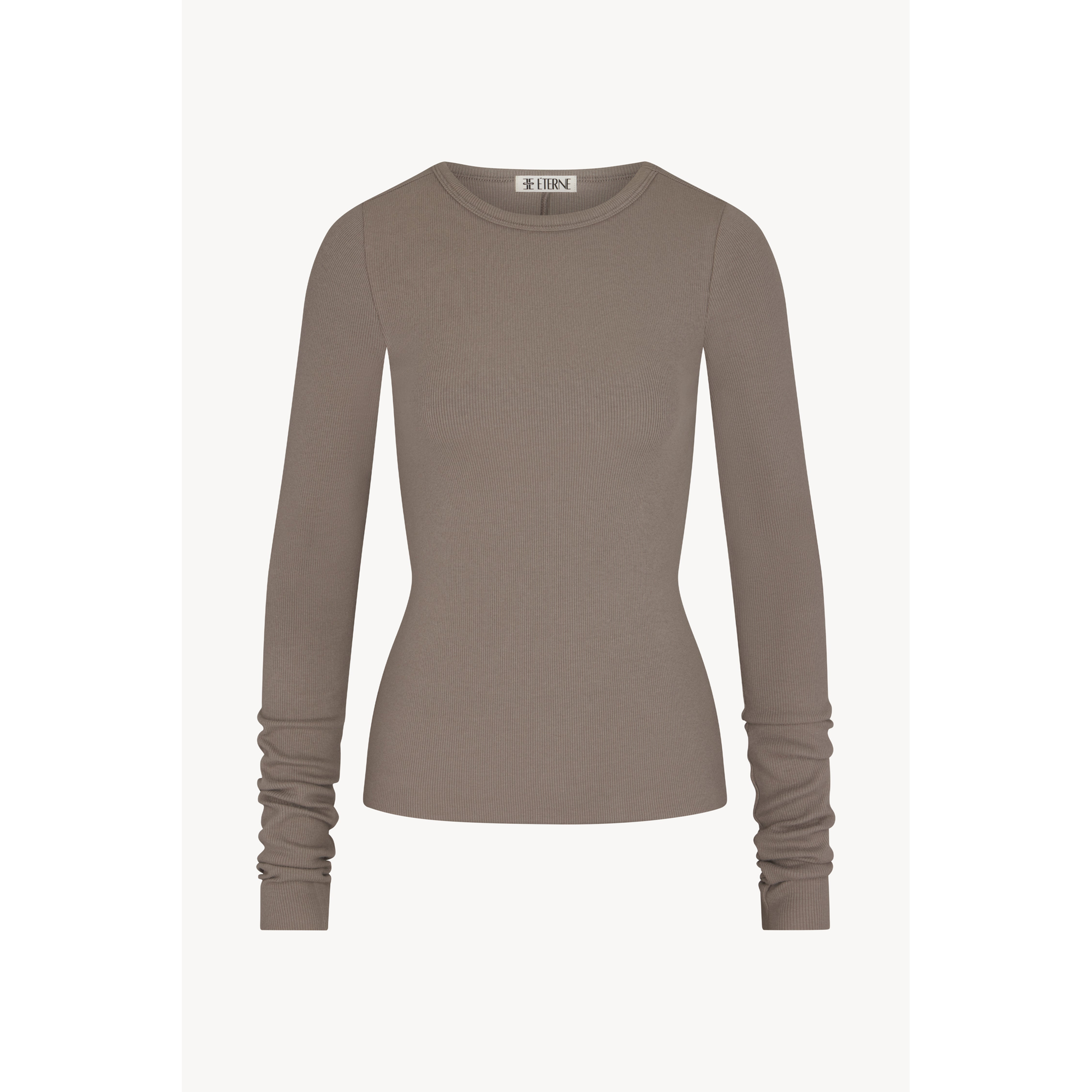 Long Sleeve Fitted Top | Clay