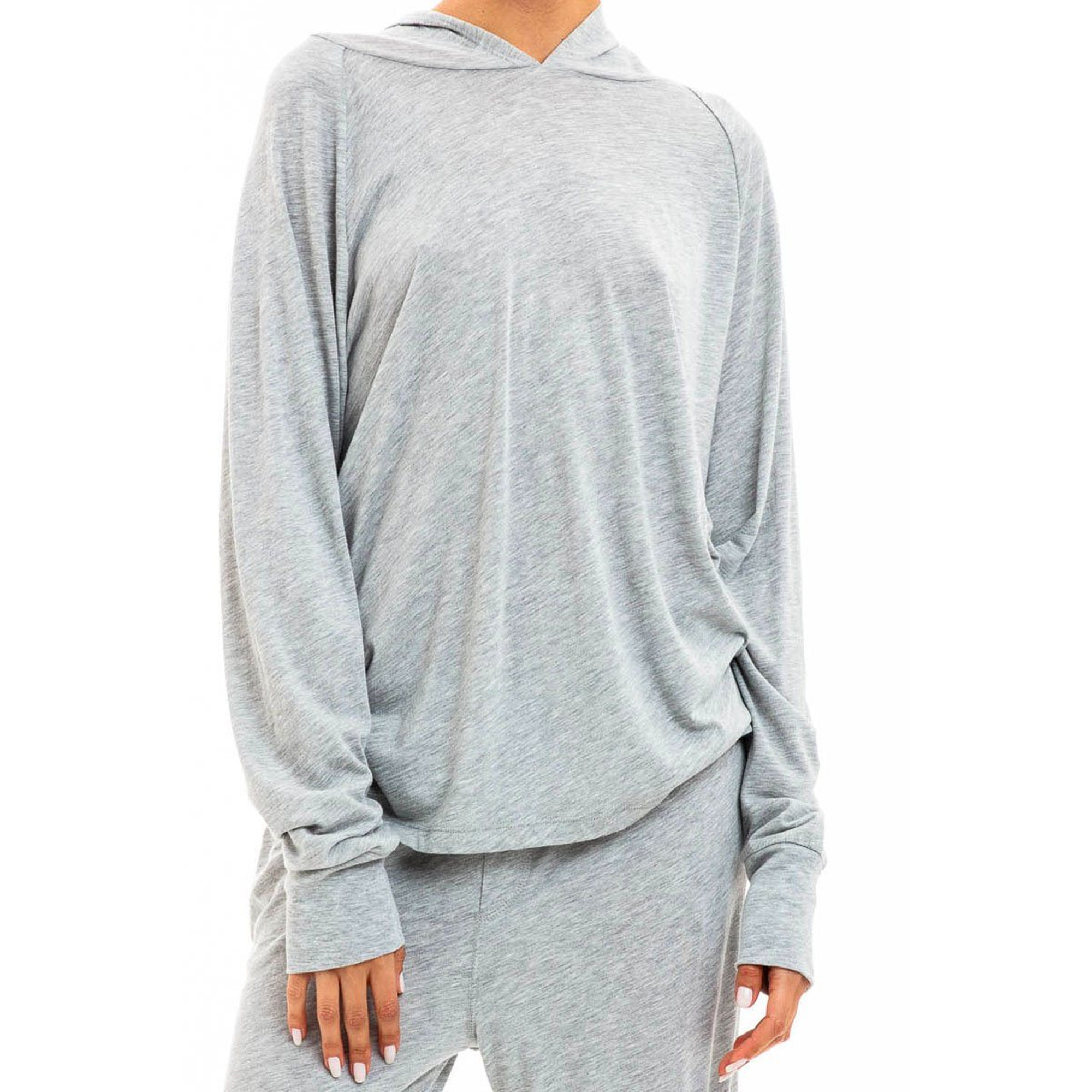 Long Sleeve Hoodie T-Shirt | Heather Grey