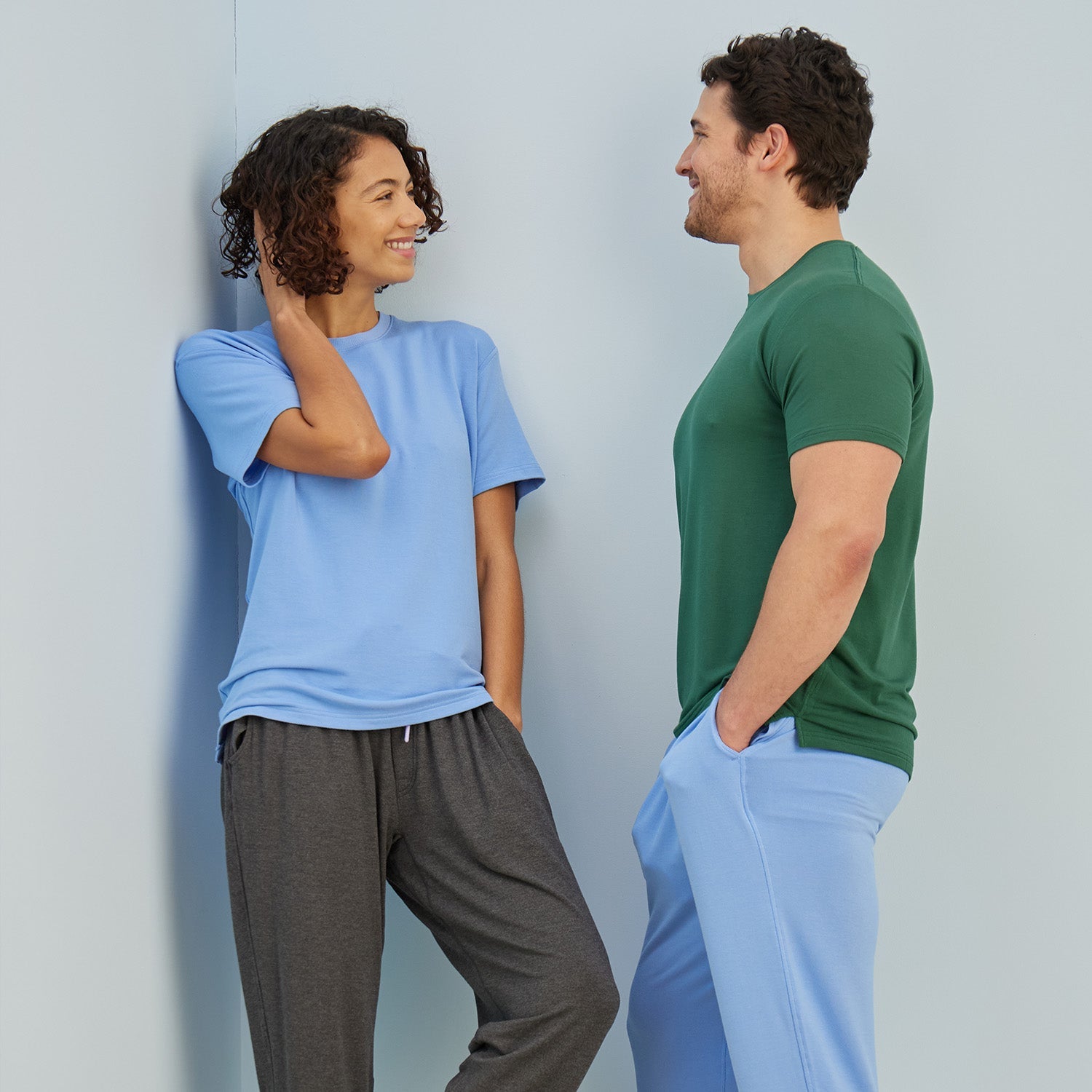 Modal French Terry Lounge Tee | Glacier